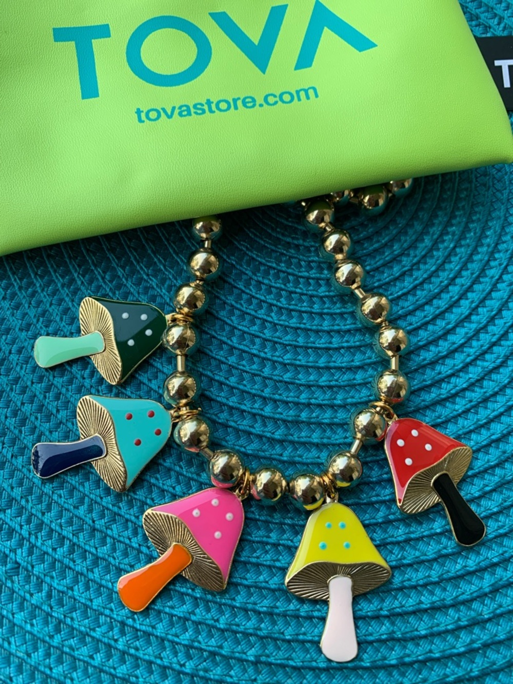 NWT TOVA GARDEN OF SHROOMS NECKLACE IN ANTIQUE GOLD - Picture 3 of 14
